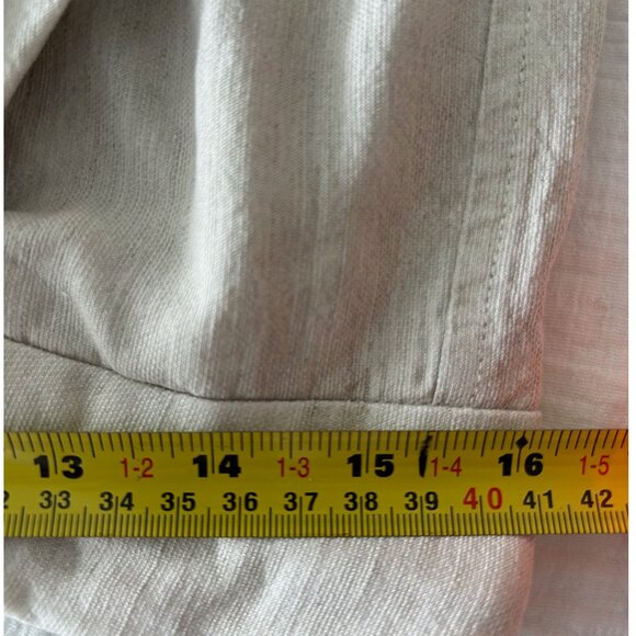 Wilfred Aritzia Linen Blend Tie Front Button Fly Light Taupe Trouser Pants Sz 10 - Picture 7 of 8